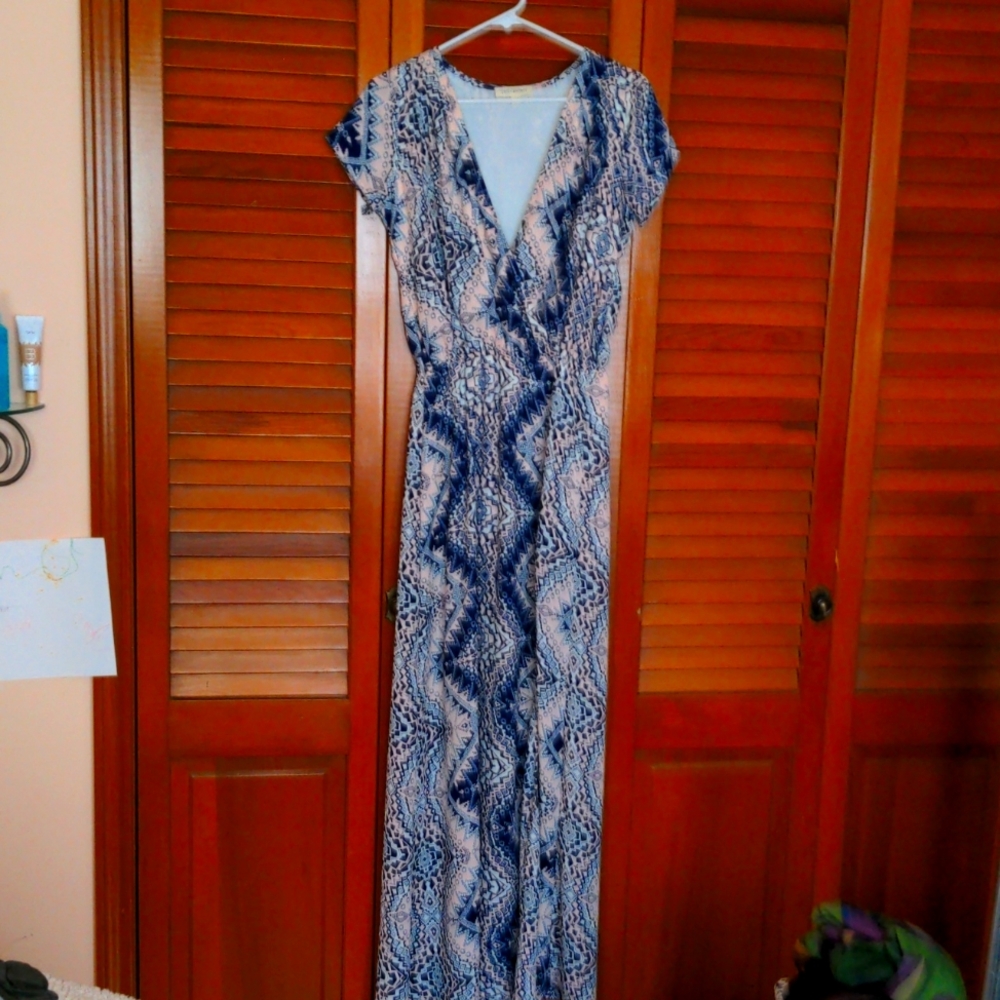 Blue and pink dress